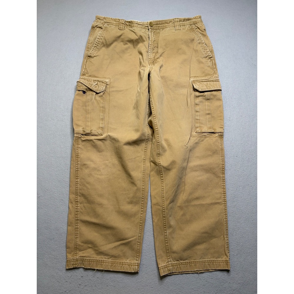 Faded Glory Cargo Pants Mens 36x30 Tan Desert Camel Vintage Y2K Cotton Utility